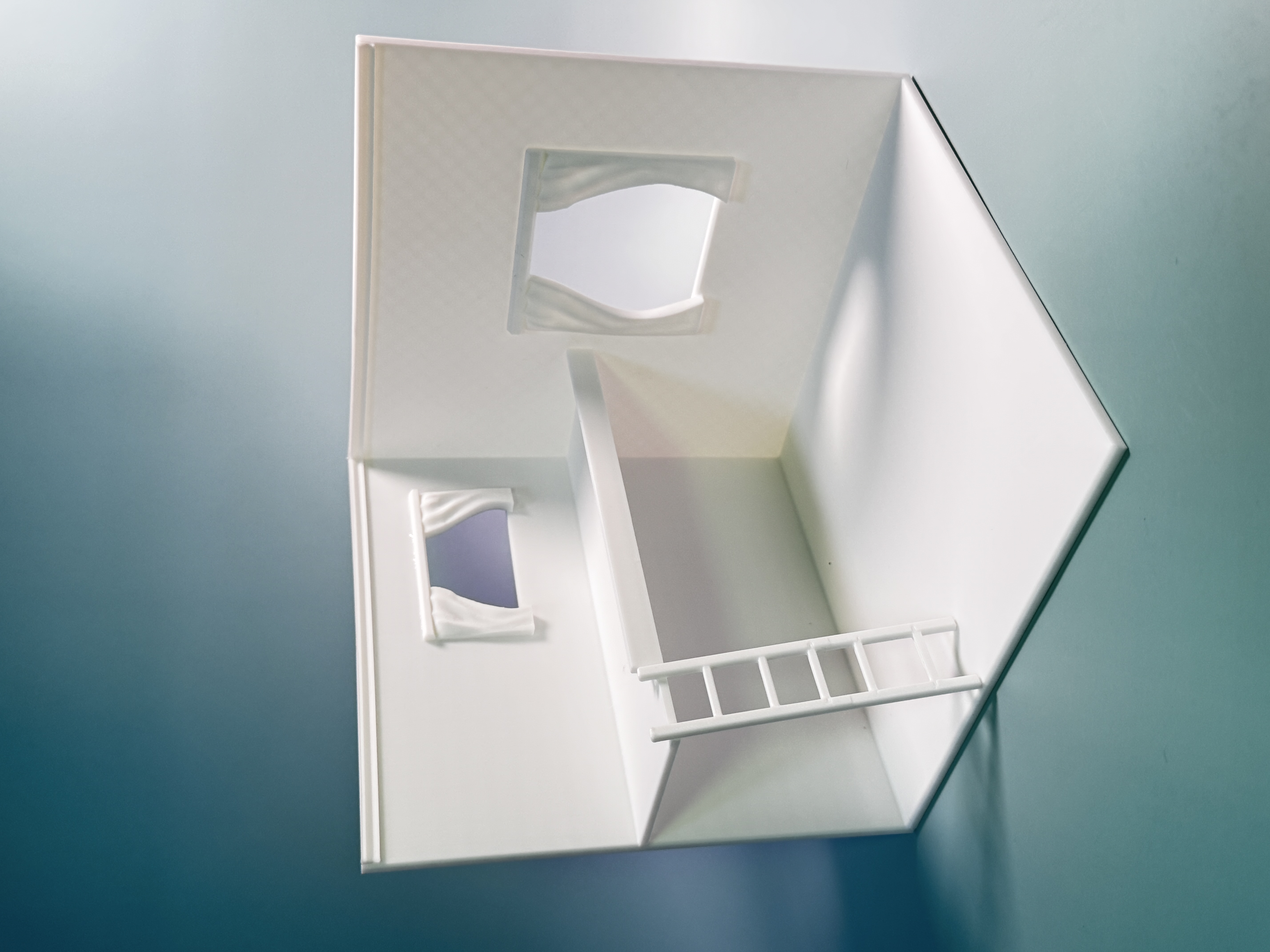 Miniatura 1 do modelo 3D 微缩模型迷你双层屋（尺寸 17至17cm）微缩家具 迷你世界 可爱小屋 房间 摆件 