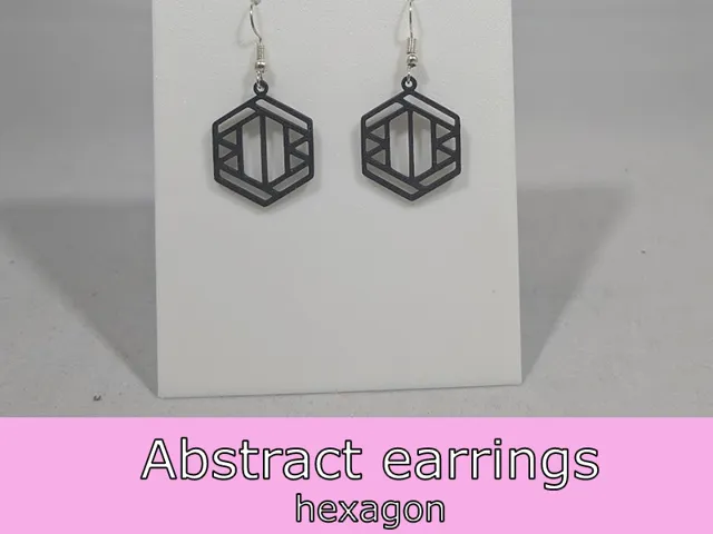 Abstract earrings - hexagon