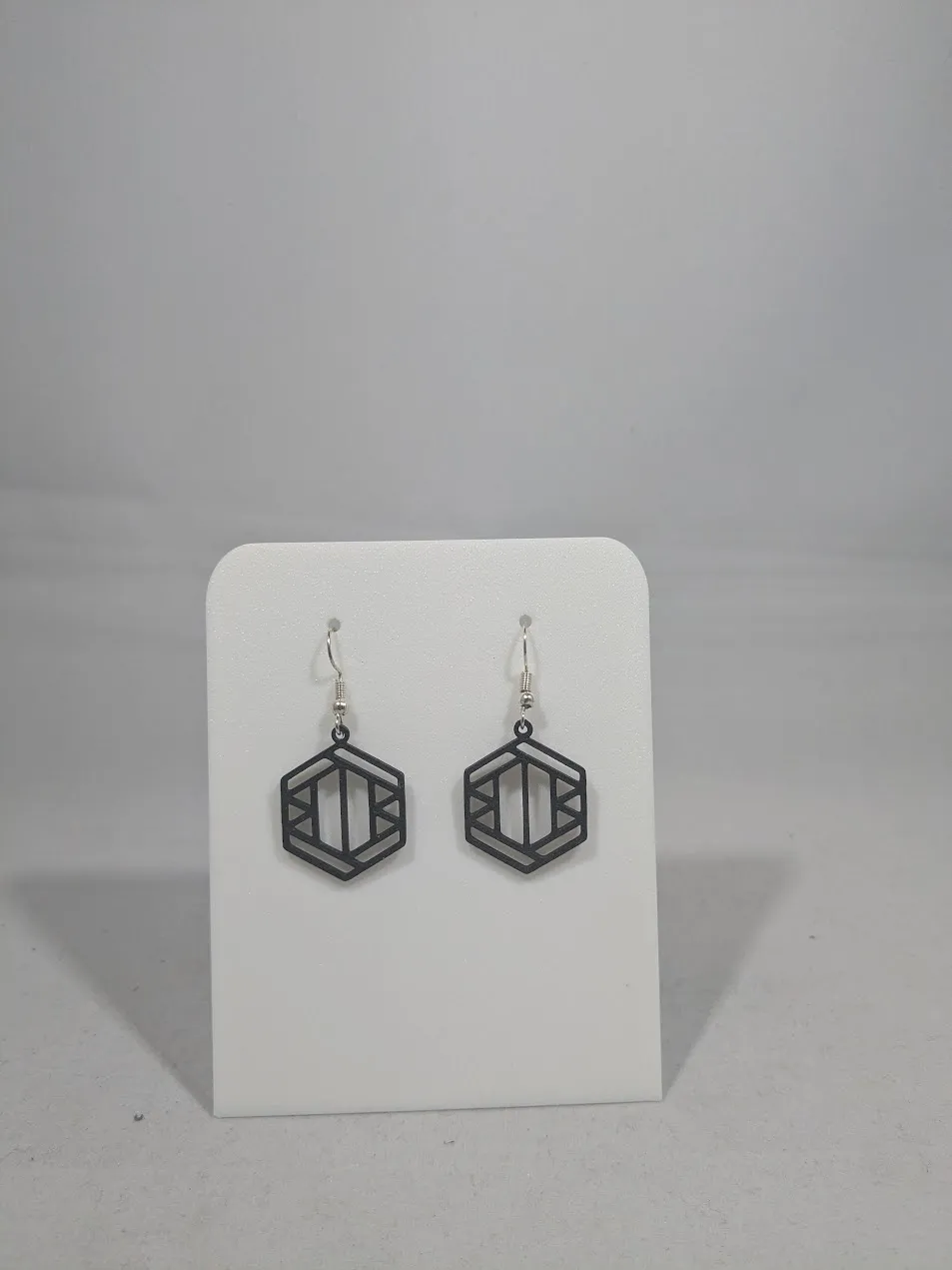 Abstract earrings - hexagon view 4