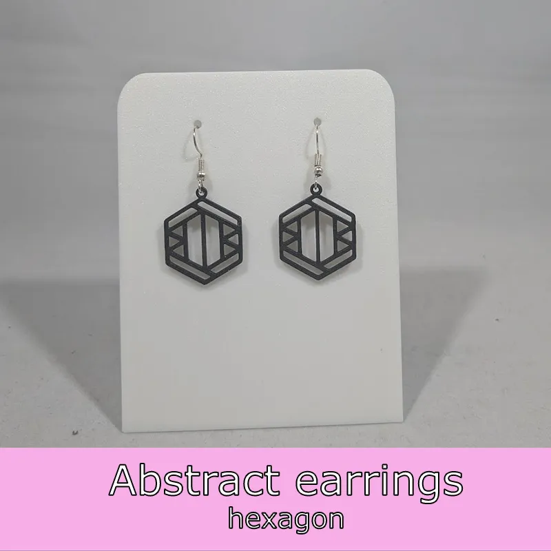 Abstract earrings - hexagon view 2