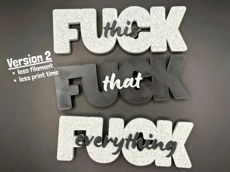 Fuck This  Fuck That  Fuck Everything – Schild-Set