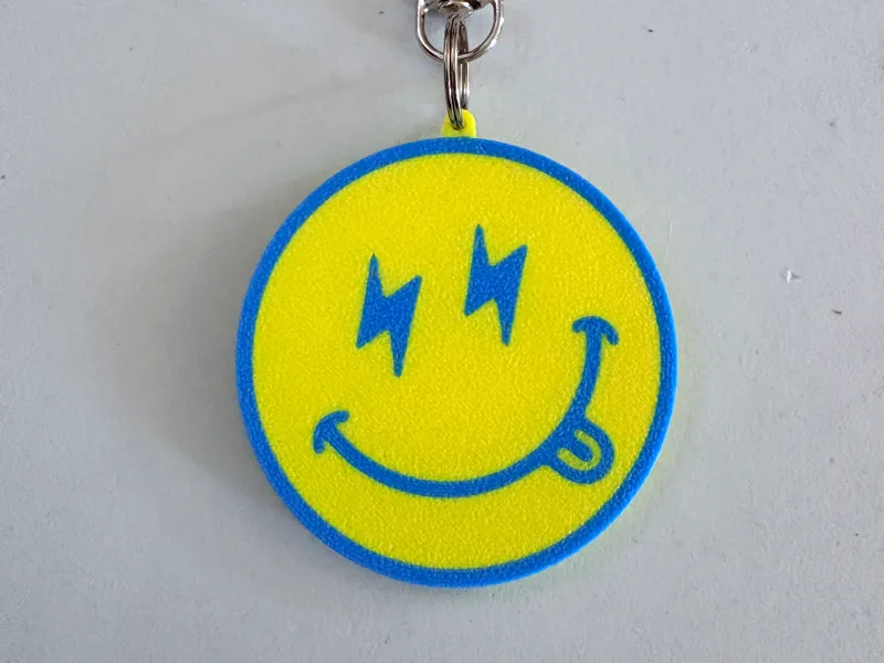 LA Chargers Smiley Keychain