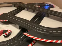 Pillars for a slot car racing track.