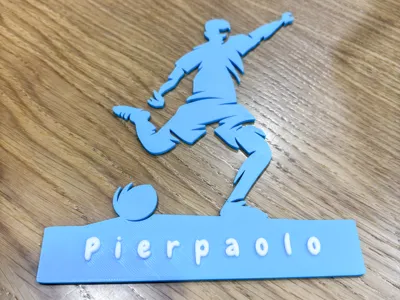 Football player decoration with customizable name