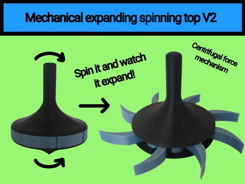 Mechanical expanding spinning top V2