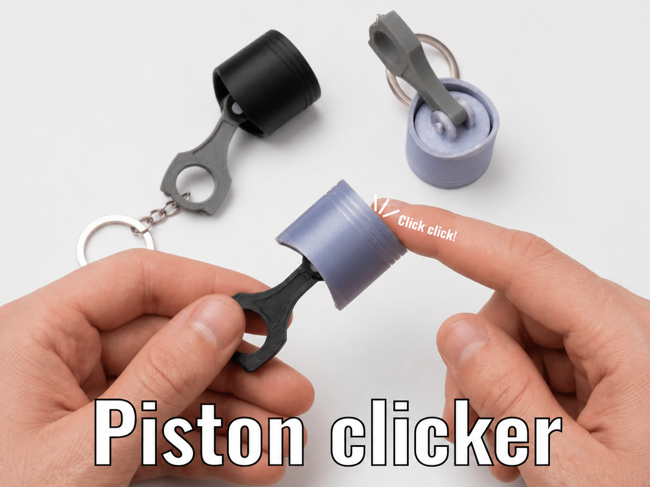 Piston clicker keychain