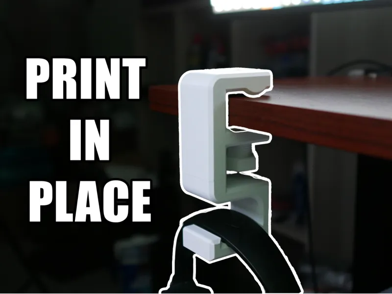 Headphone Holder Desk Mount Clamp (Print in Place)