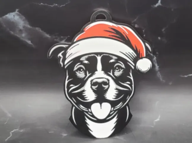 Ornement Chien Staffordshire de Noël