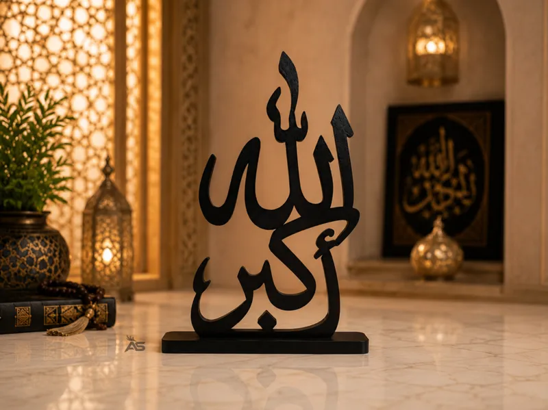 Allah Akbar Elegant Arabic Calligraphy Table Decor