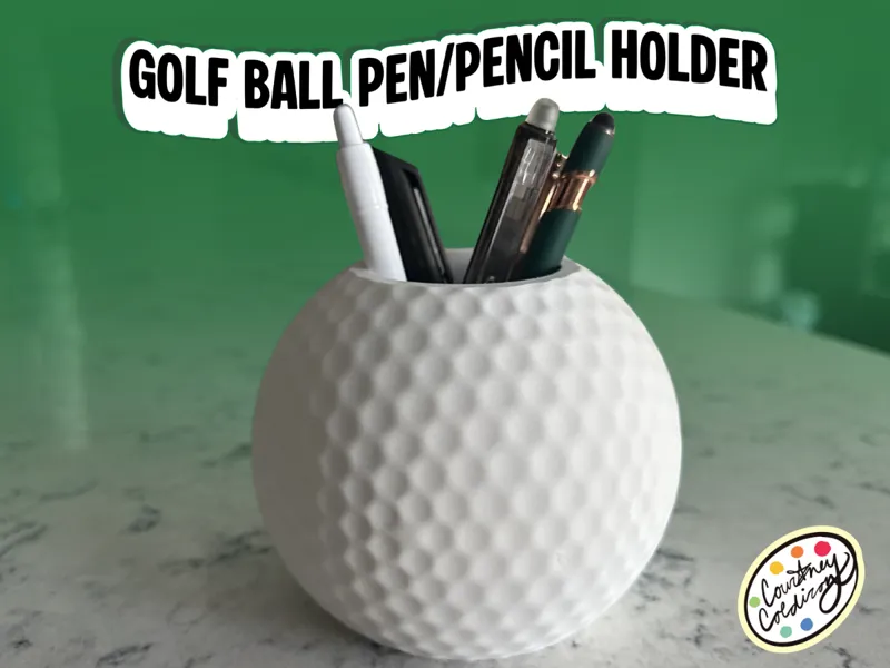 Golf Ball Pen/Pencil Holder