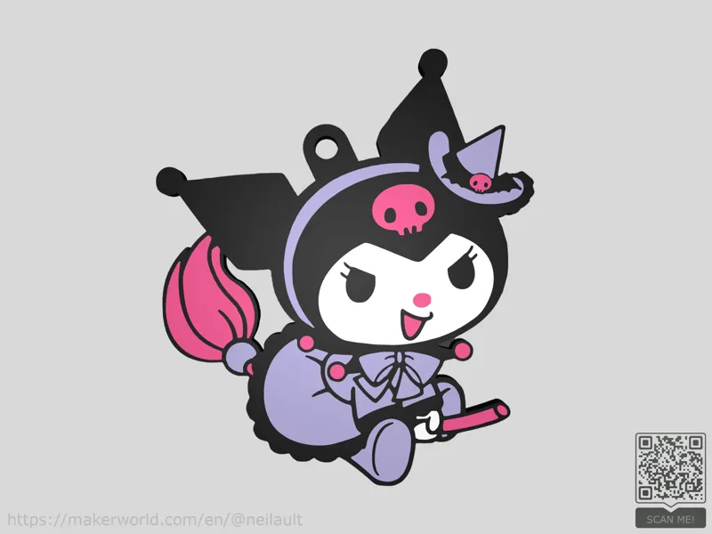 Halloween Witch Kuromi Keryring