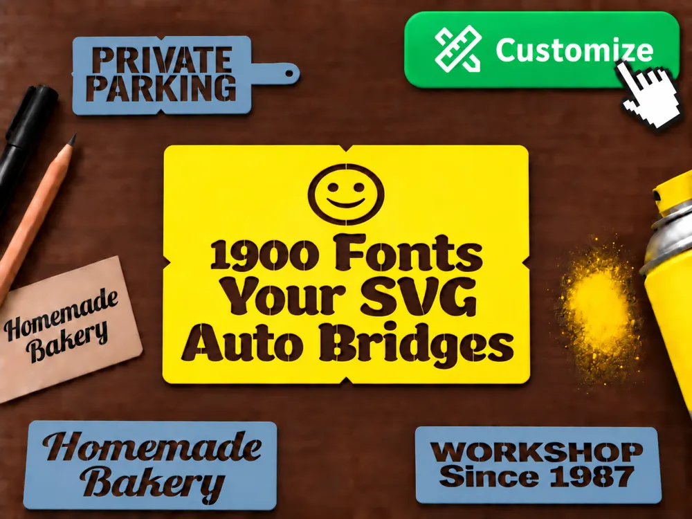 Customizable Stencil Generator - 1900 Fonts, SVG - Free 3D Print Model ...
