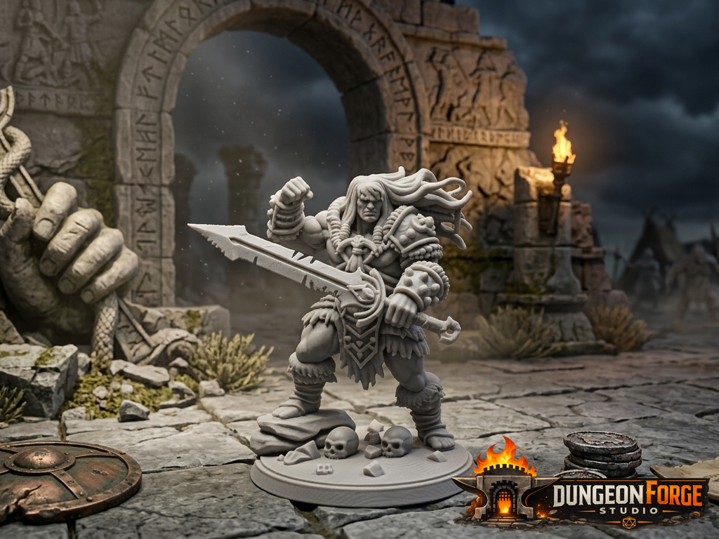 D&D Miniature - Mighty Barbarian