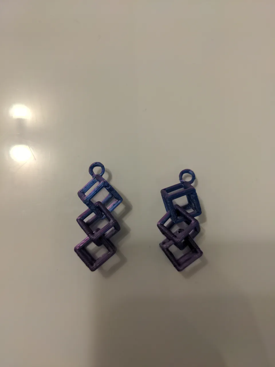 Triple cube earrings 60% size view 3