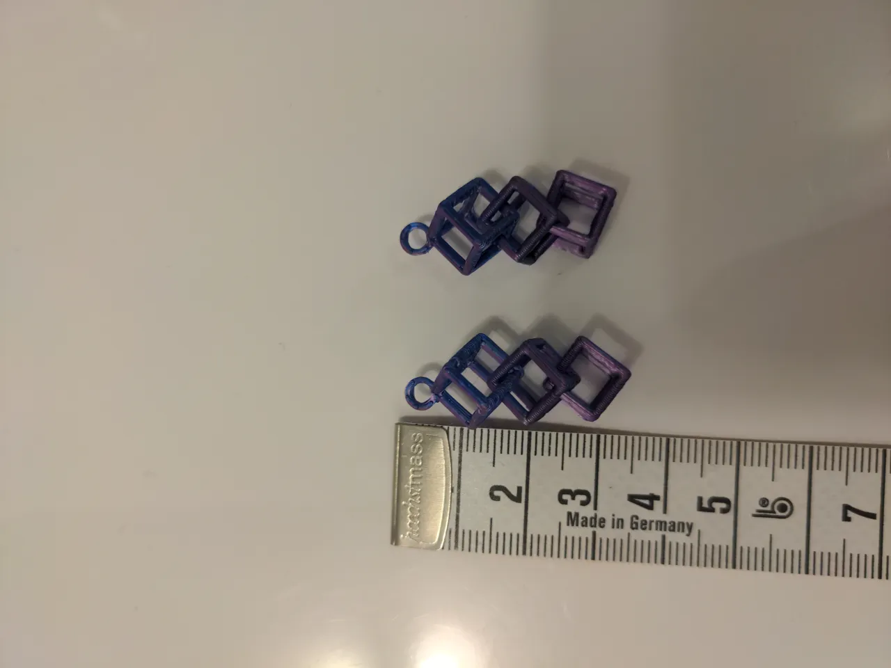 Triple cube earrings 60% size view 4