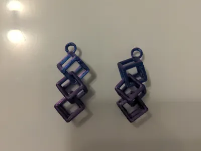 Triple cube earrings 60% size