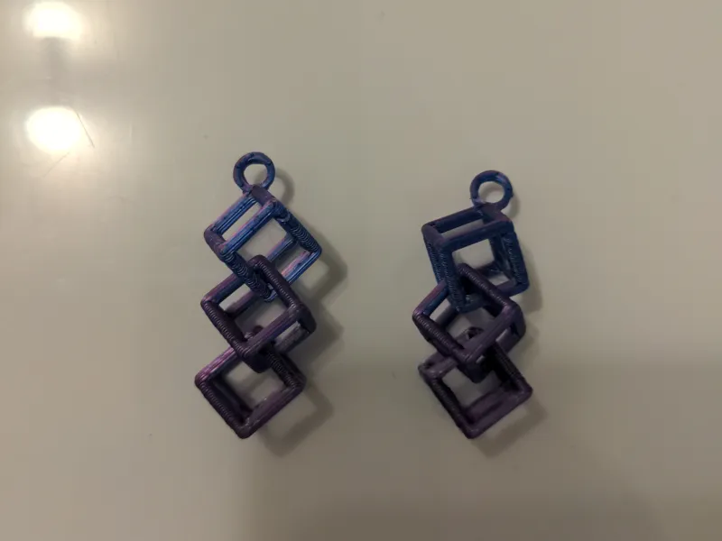 Triple cube earrings 60% size