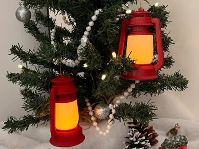 Miniature Oil Lantern Christmas Ornament 
