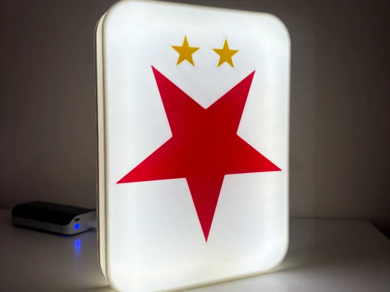 Slavia Praha Logo LED Lightbox 