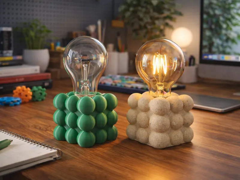 Bubble Cube Desk Lamp–Minimal 3D Printed Lamp Base