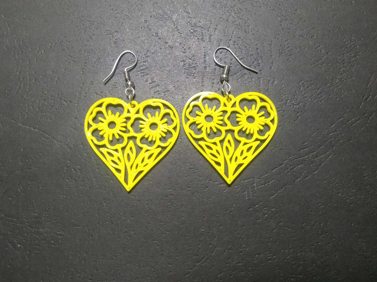 Floral Heart Earrings view 3