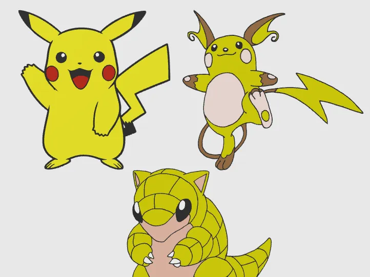 Pokemon Charaktere zum ausmalen 25 bis 27