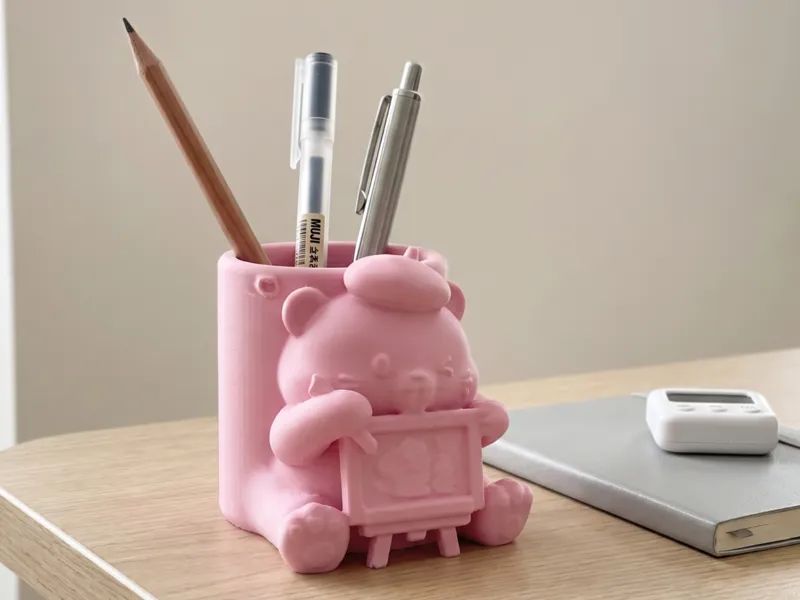 小熊画框笔筒