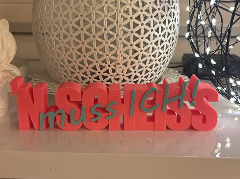 Schriftzug Deko N Scheiss muss ICH