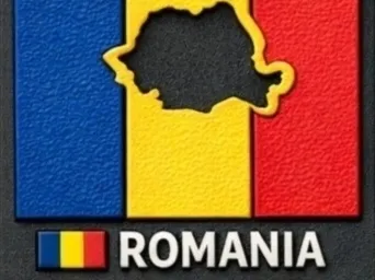 romania map+tricolor