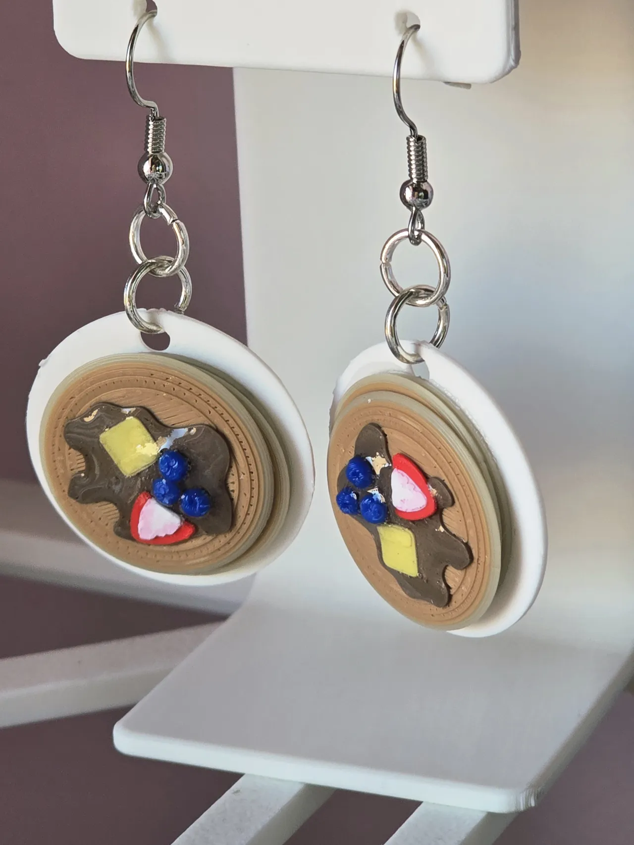 3D Pancake Earrings view 3