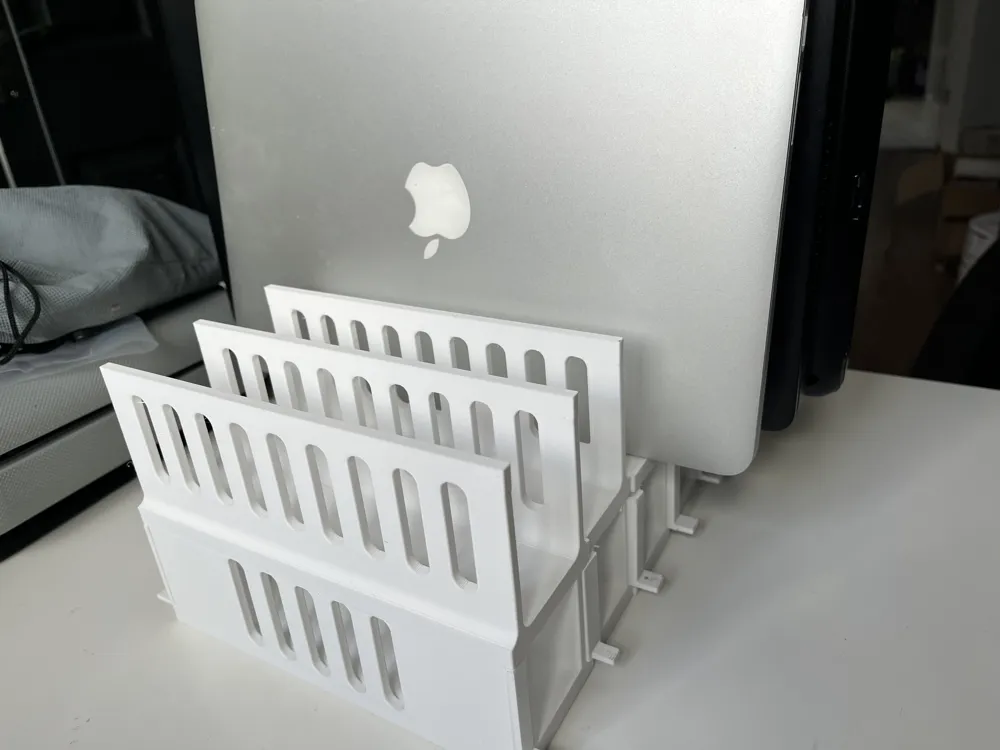 Modular Laptop Rack with Cable Tray - Free 3D Print Model - MakerWorld