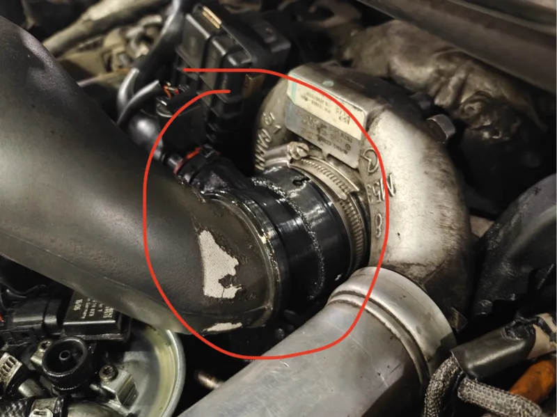 Mercedes-Benz OM642 turbo inlet connector FIX