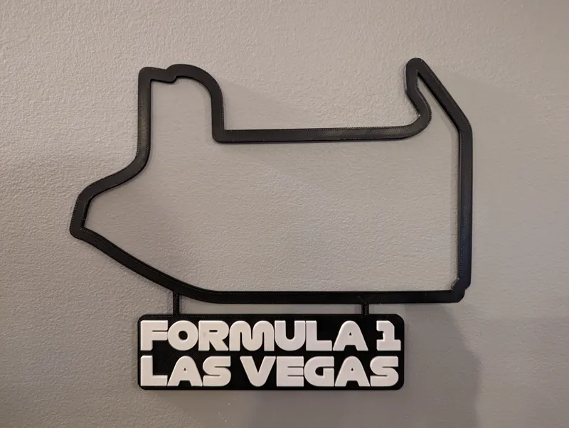 F1 Las Vegas Grand Prix Track Map (With Nameplate)