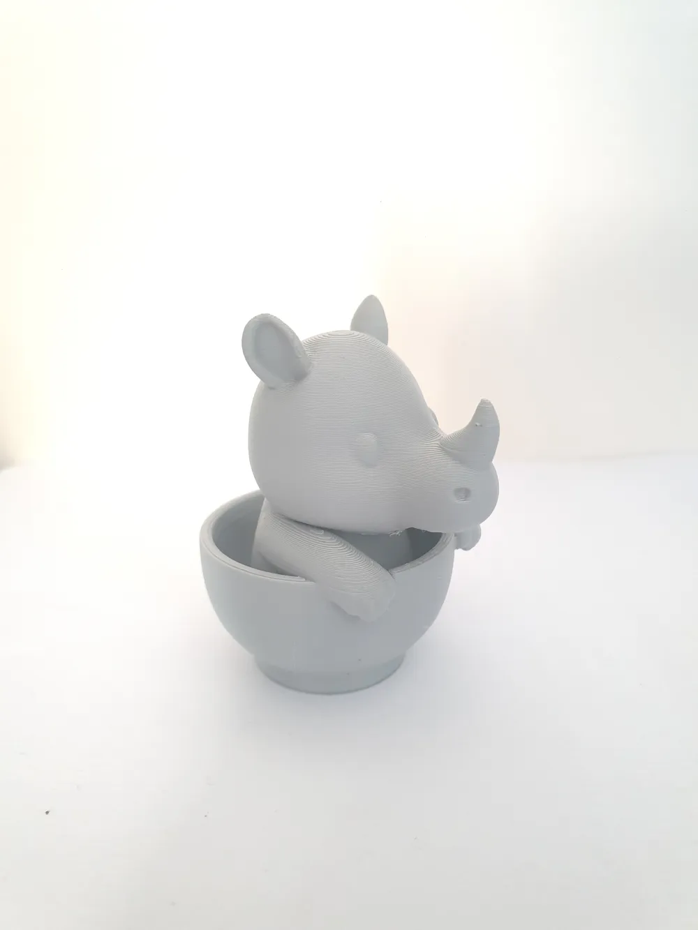 Cute Rhino in Cup - Free 3D Print Model - MakerWorld