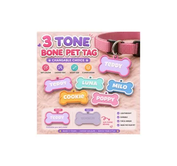 Llavero: 3 Tone Parametric Name Keychain Pet tag Dog — vista de referencia 4