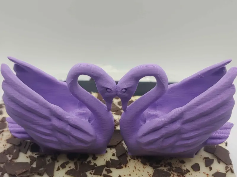 Swan heart cake topper