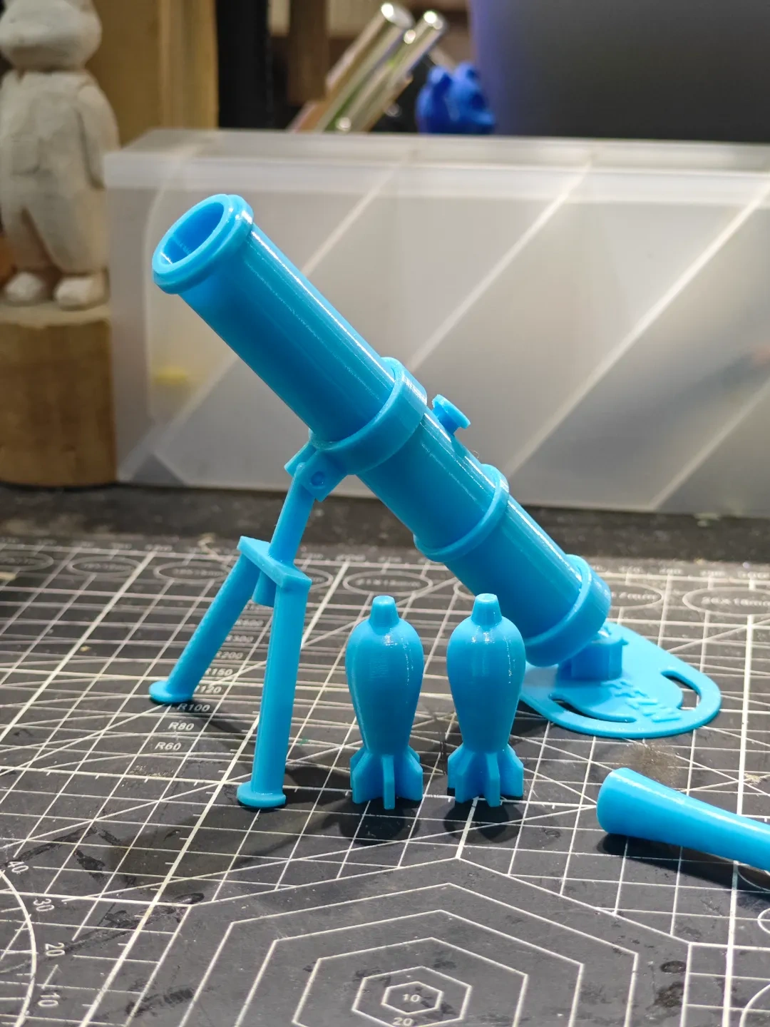 Miniatura 2 do modelo 3D 可发射迫击炮模型玩具1.0（全打印拼装）