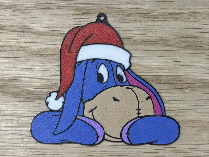 Eeyore Wearing Santa Hat