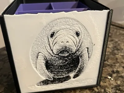 Manatee facing front Hueforge 100x100