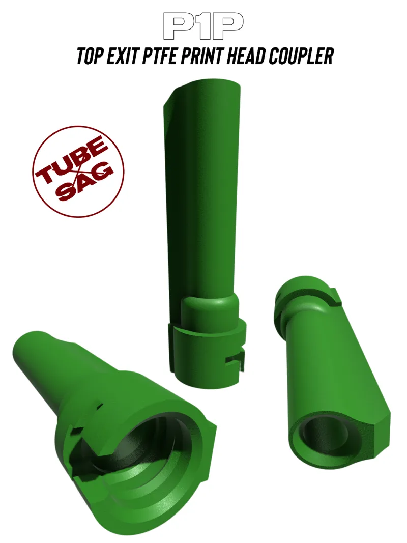 P1P PTFE tool head support - Straight (top exit - no case)