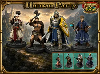 Human Party: DnD D&D Pathfinder Mini