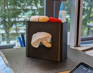 Vertical Tissue Box with Storage Tray