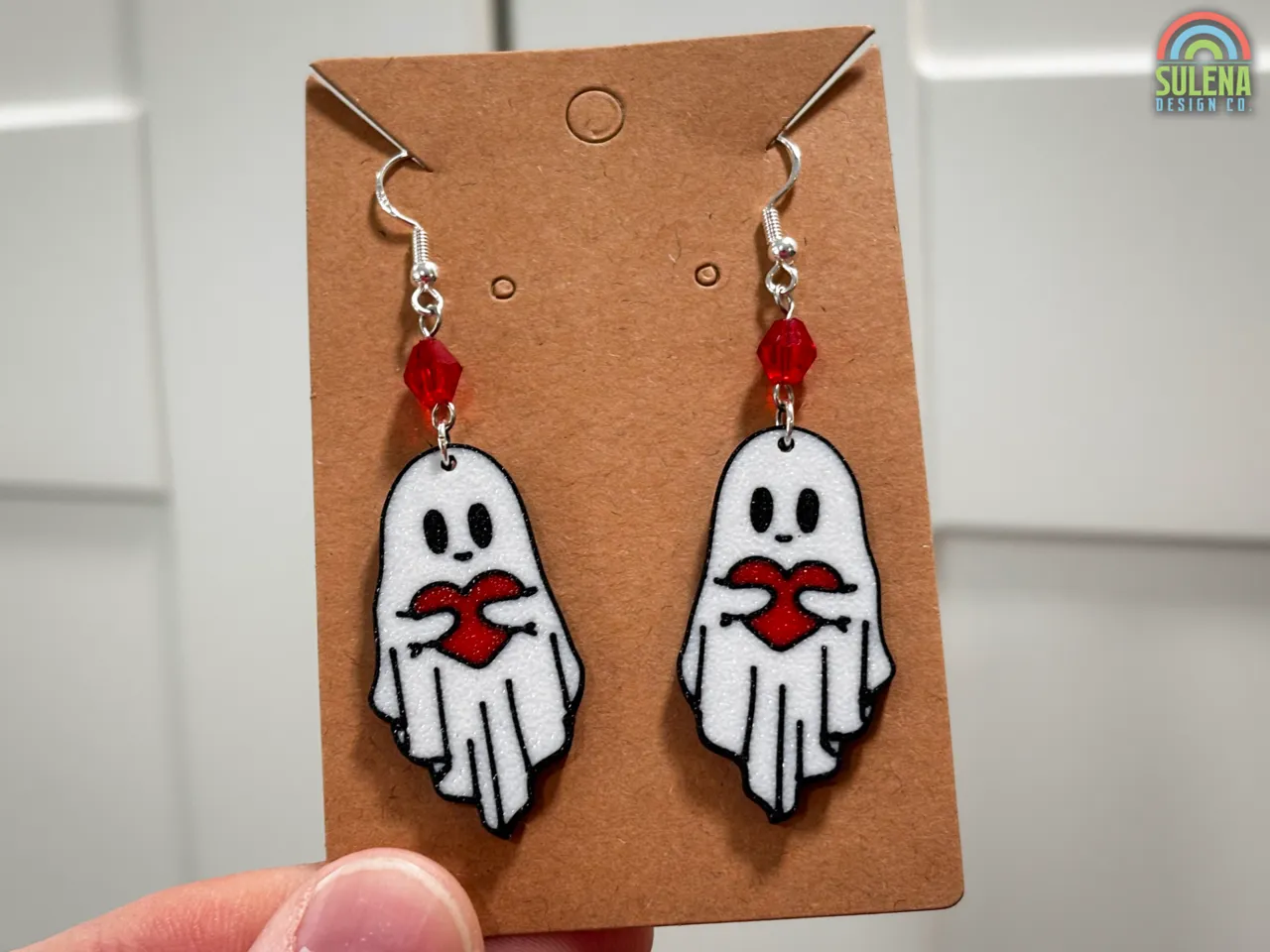 Valentine's Day Ghost Earrings! view 2