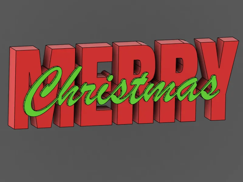 Merry Christmas - 2-Part 3D Lettering / Schriftzug