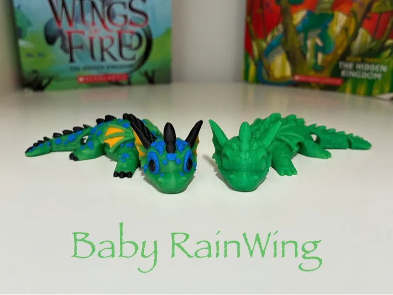 Baby Wings of Fire RainWing - Cute Flexi Dragon
