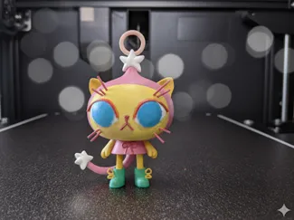Piwawa — chibi cat keychain figurine