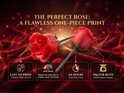 Red Roses Print in Place 2 AMS Colors 