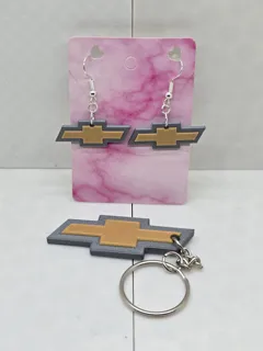 Chevy Keychain and Earrings