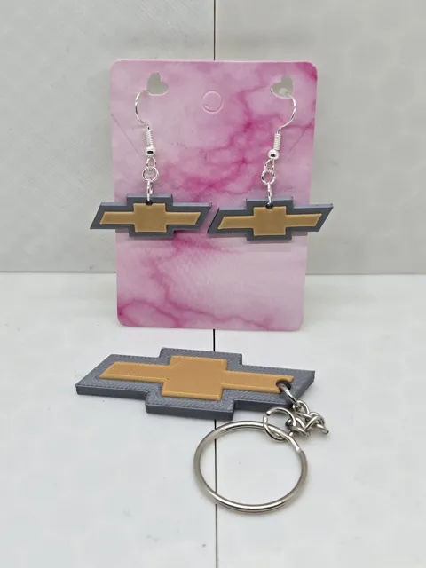 Chevy Keychain and Earrings