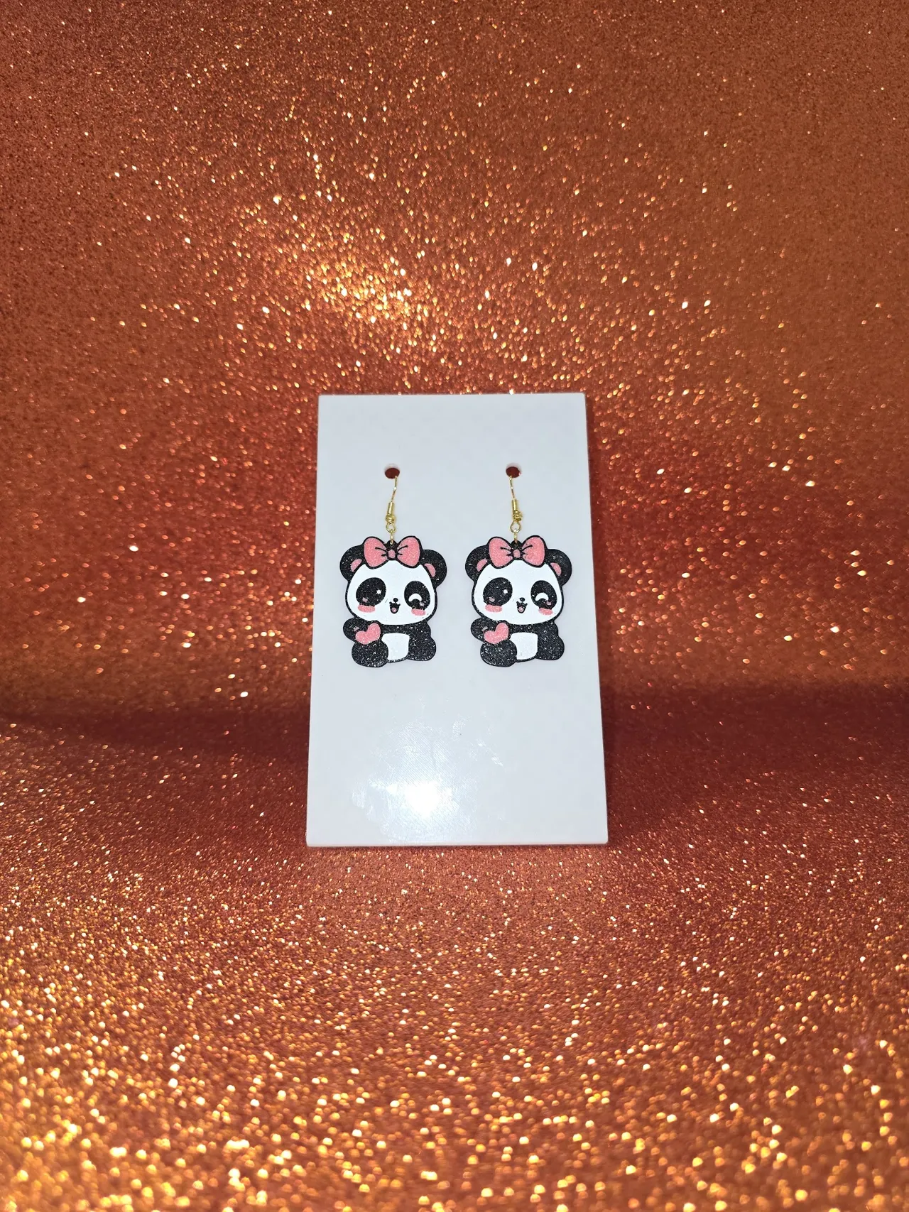 Cute panda earrings view 2